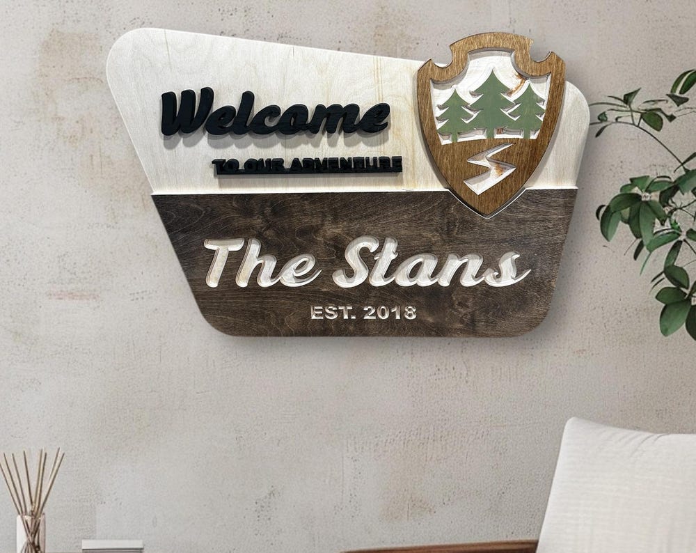 Personalized National Park Sign, Adventure Cabin Decor