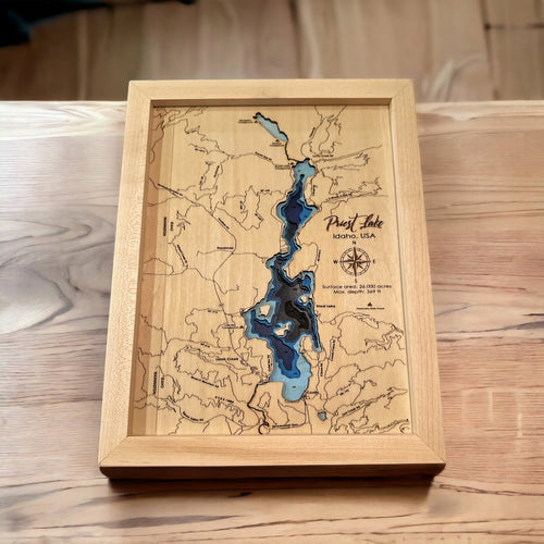 Bathymetric Priest Lake Map