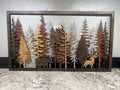 Layered Wood Forest Wall Art